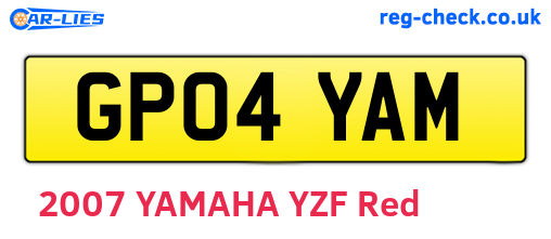 GP04YAM are the vehicle registration plates.