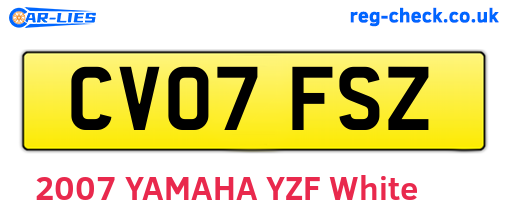 CV07FSZ are the vehicle registration plates.