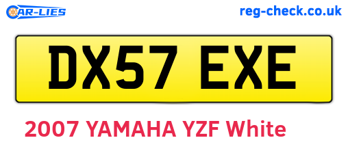 DX57EXE are the vehicle registration plates.