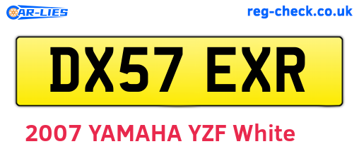 DX57EXR are the vehicle registration plates.