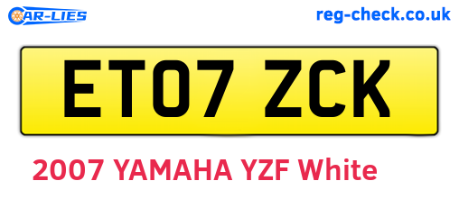 ET07ZCK are the vehicle registration plates.