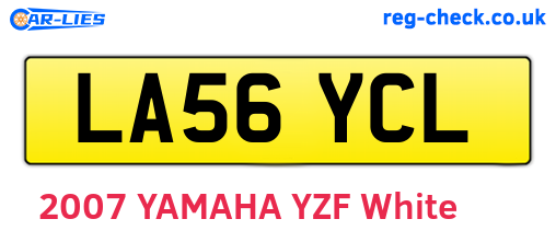 LA56YCL are the vehicle registration plates.