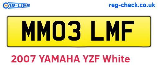 MM03LMF are the vehicle registration plates.