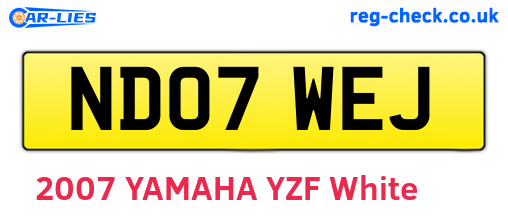 ND07WEJ are the vehicle registration plates.