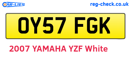 OY57FGK are the vehicle registration plates.