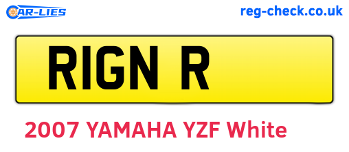 R1GNR are the vehicle registration plates.