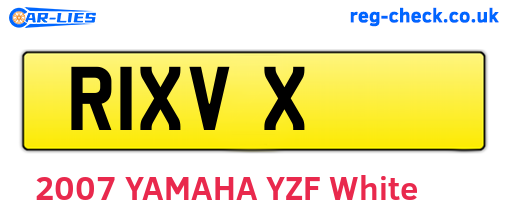 R1XVX are the vehicle registration plates.
