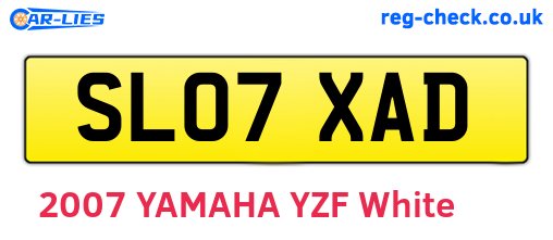 SL07XAD are the vehicle registration plates.