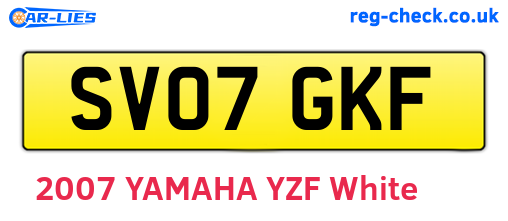 SV07GKF are the vehicle registration plates.