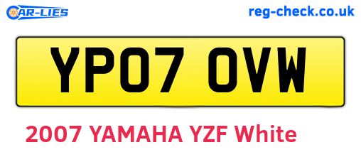 YP07OVW are the vehicle registration plates.