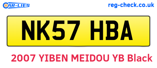 NK57HBA are the vehicle registration plates.