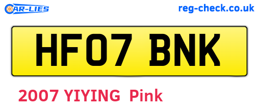 HF07BNK are the vehicle registration plates.