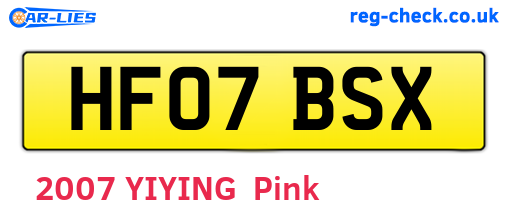 HF07BSX are the vehicle registration plates.