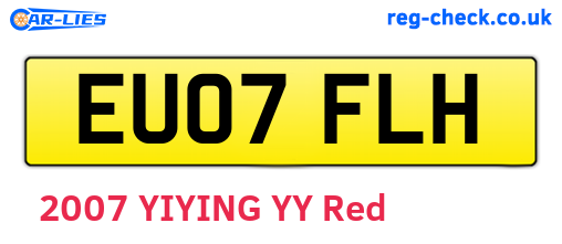 EU07FLH are the vehicle registration plates.