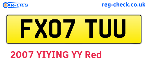 FX07TUU are the vehicle registration plates.