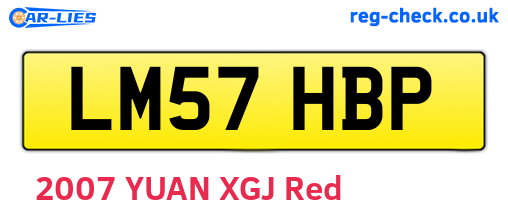 LM57HBP are the vehicle registration plates.