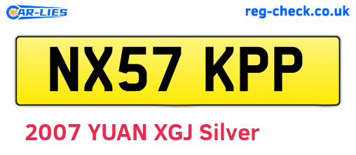 NX57KPP are the vehicle registration plates.