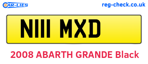 N111MXD are the vehicle registration plates.