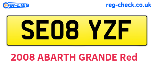 SE08YZF are the vehicle registration plates.