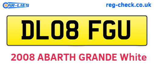 DL08FGU are the vehicle registration plates.