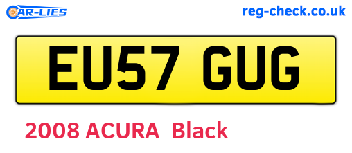 EU57GUG are the vehicle registration plates.