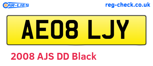 AE08LJY are the vehicle registration plates.