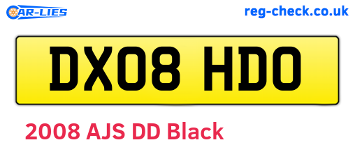 DX08HDO are the vehicle registration plates.