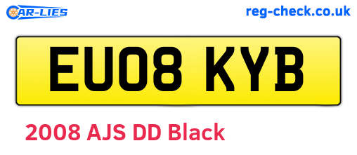 EU08KYB are the vehicle registration plates.