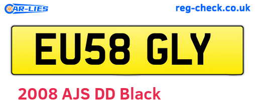 EU58GLY are the vehicle registration plates.