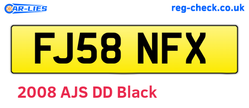 FJ58NFX are the vehicle registration plates.