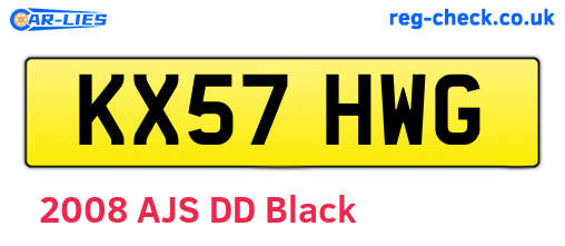 KX57HWG are the vehicle registration plates.