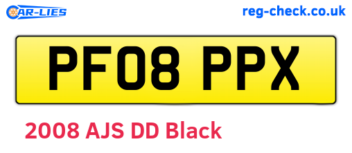 PF08PPX are the vehicle registration plates.