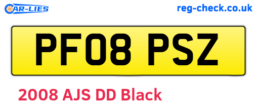 PF08PSZ are the vehicle registration plates.