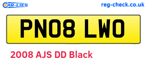 PN08LWO are the vehicle registration plates.