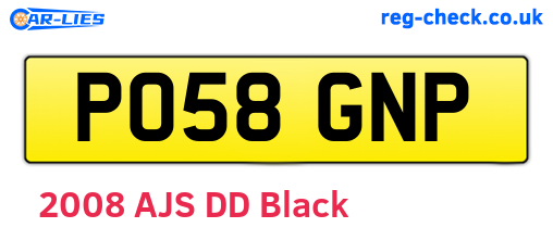 PO58GNP are the vehicle registration plates.