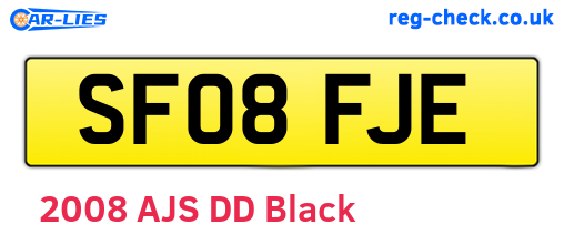 SF08FJE are the vehicle registration plates.