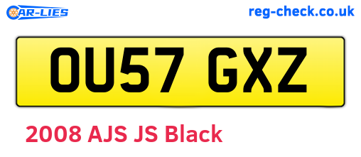 OU57GXZ are the vehicle registration plates.