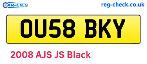 OU58BKY are the vehicle registration plates.