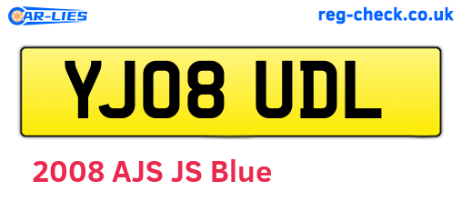 YJ08UDL are the vehicle registration plates.