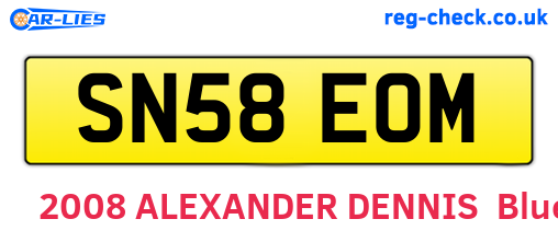 SN58EOM are the vehicle registration plates.