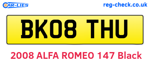 BK08THU are the vehicle registration plates.