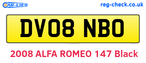 DV08NBO are the vehicle registration plates.