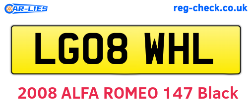 LG08WHL are the vehicle registration plates.
