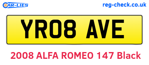 YR08AVE are the vehicle registration plates.