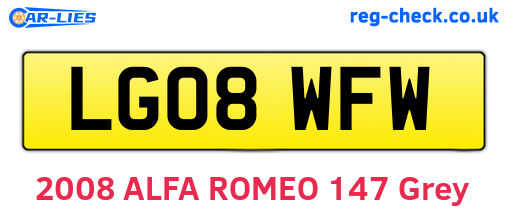 LG08WFW are the vehicle registration plates.