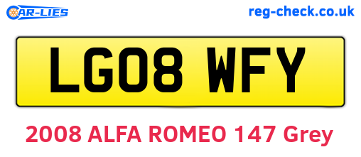 LG08WFY are the vehicle registration plates.