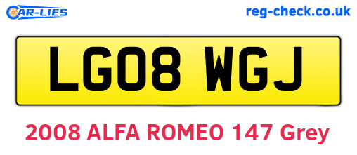 LG08WGJ are the vehicle registration plates.