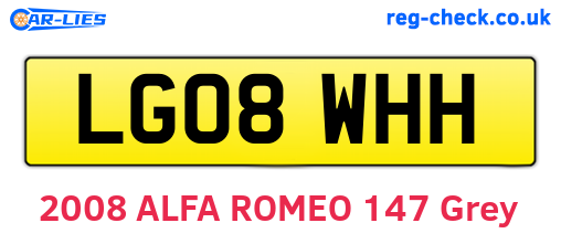 LG08WHH are the vehicle registration plates.