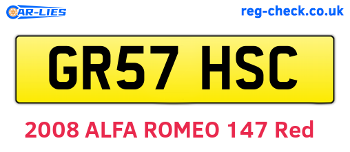 GR57HSC are the vehicle registration plates.