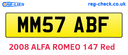 MM57ABF are the vehicle registration plates.